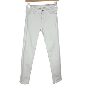Zara Trafaluc Denim Organic Cotton White Ankle Jeans 6